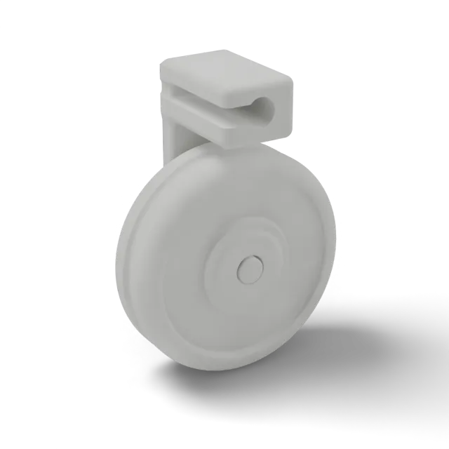 Render of a wheel with snap clip in Tough nylon · PA11